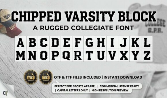 Chipped Varsity Block: A Font with Grit and Character