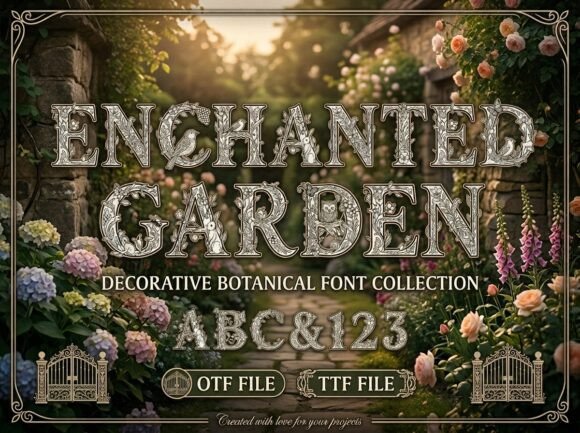 Enchanted Garden Monogram: Nature-Inspired Typography