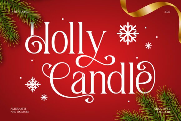 Holly Candle: A Serif Typeface for Elegant Christmas Design