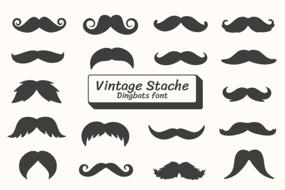 Vintage Stache: A Sketchy Dingbats Font with Character